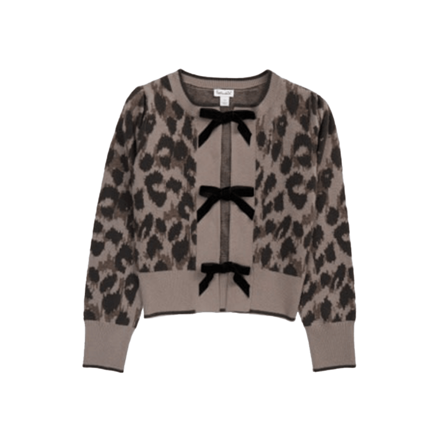 Leopard Bow Cardigan - Leopard Print