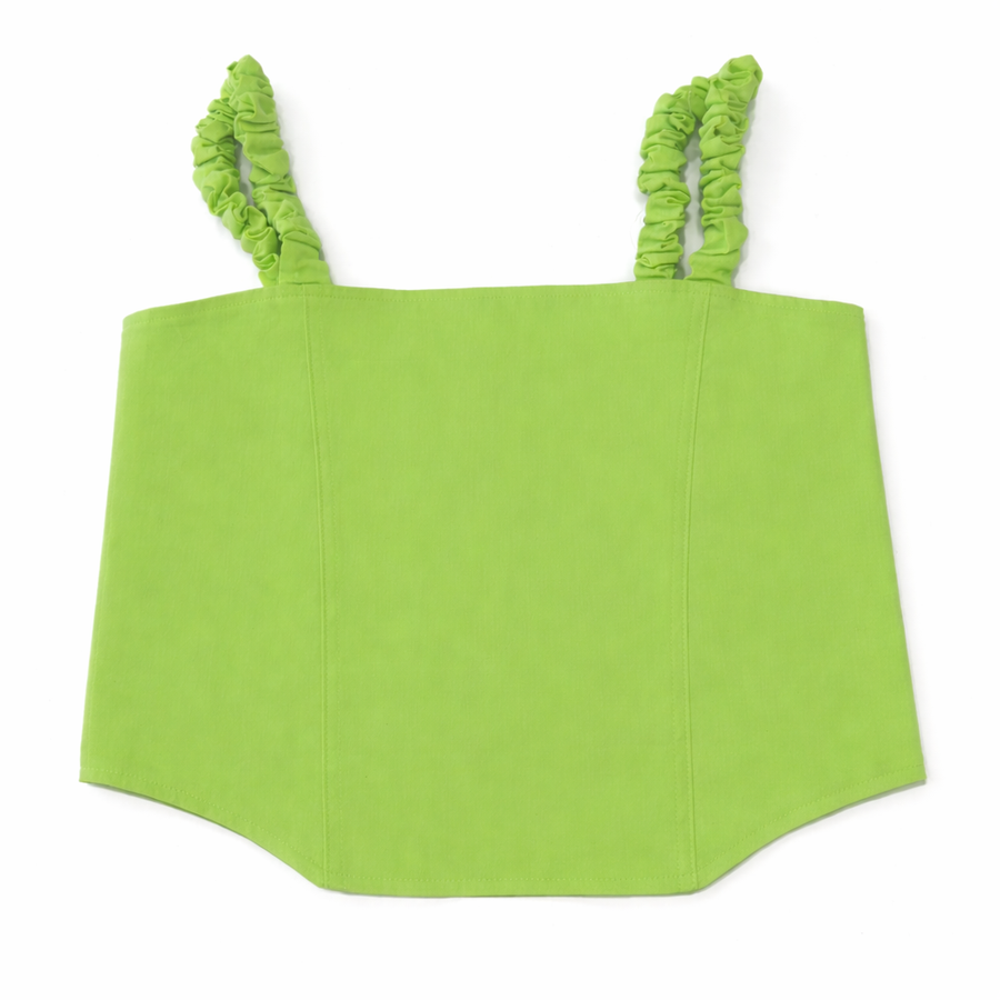 Little Olin Denim Crop Neon Green