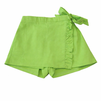 Little Olin Denim Skort Neon Green