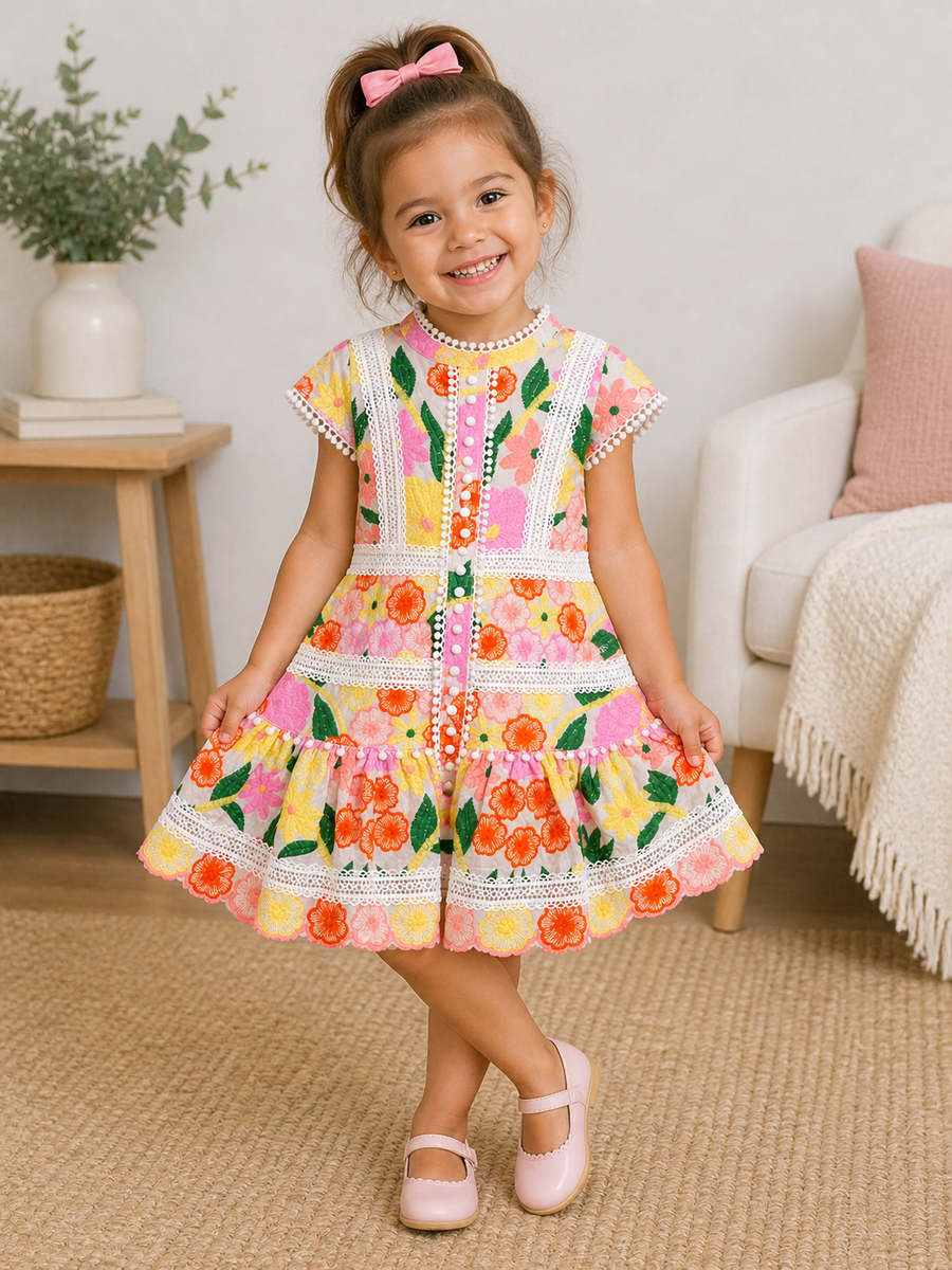 Marlo Anais Embroidered Dress Floral