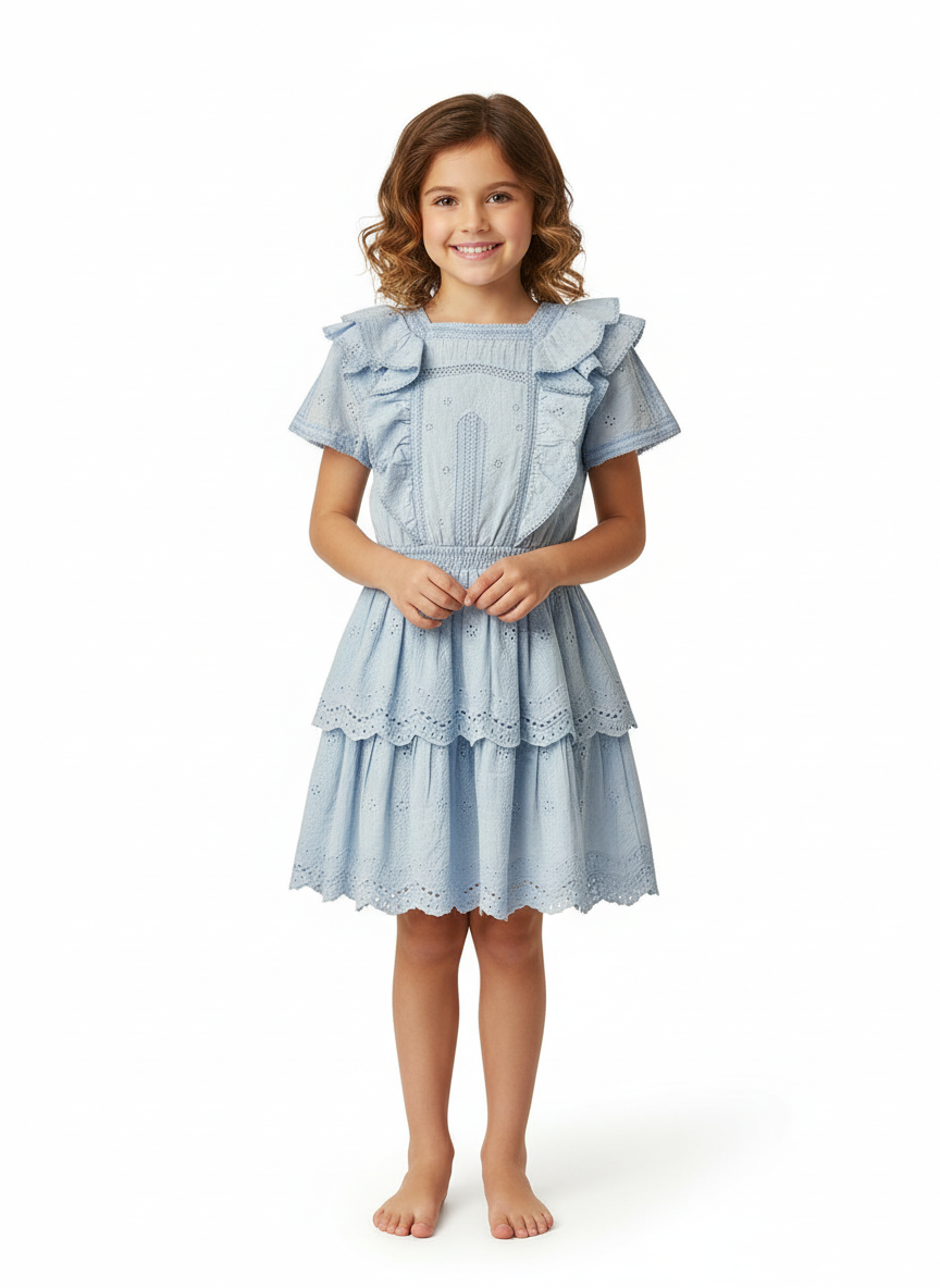 Marlo Freya Mini Dress Powder Blue