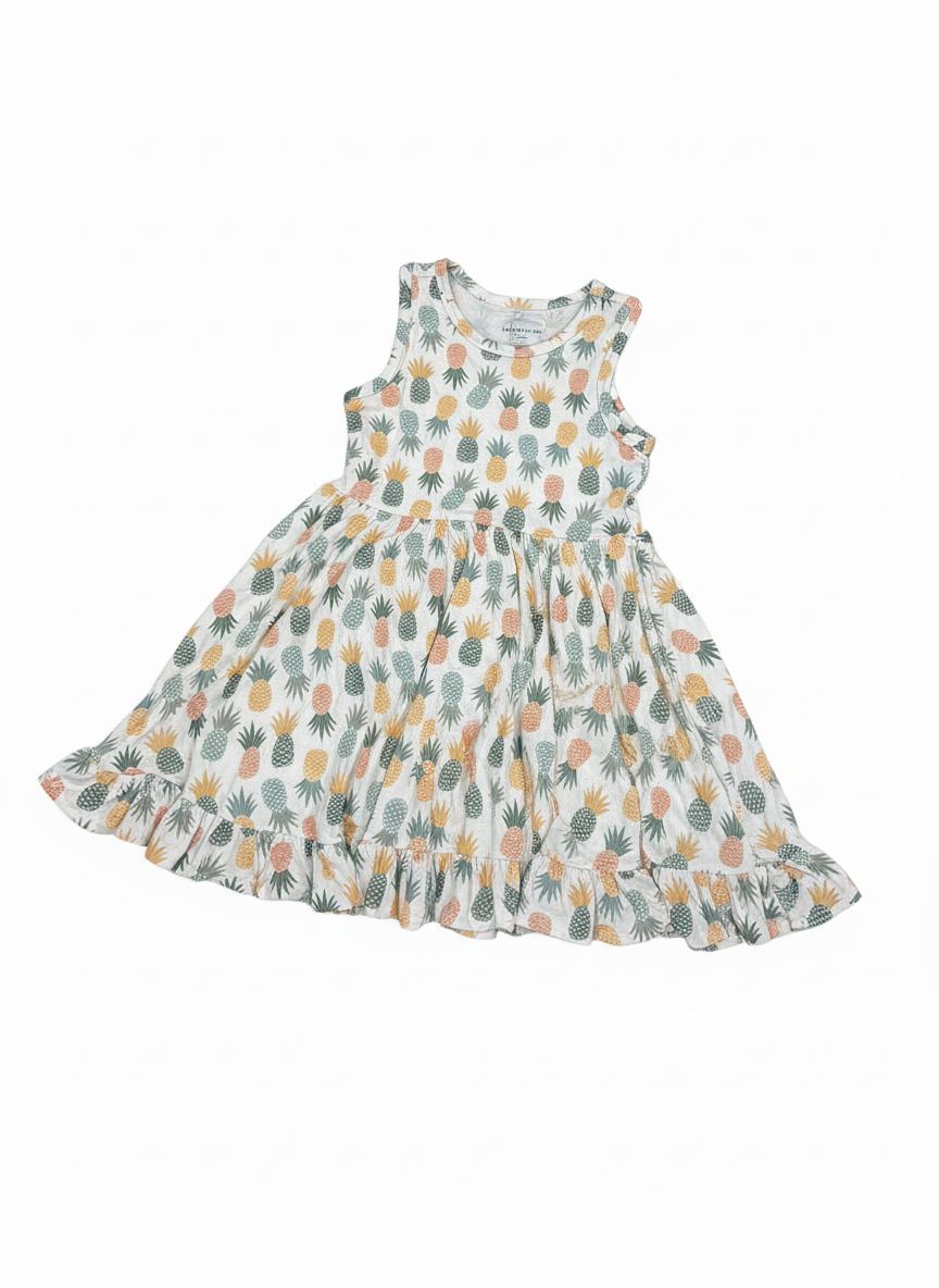 McGuire - Racerback Ruffled Twirl Dress OPEN BEIGE