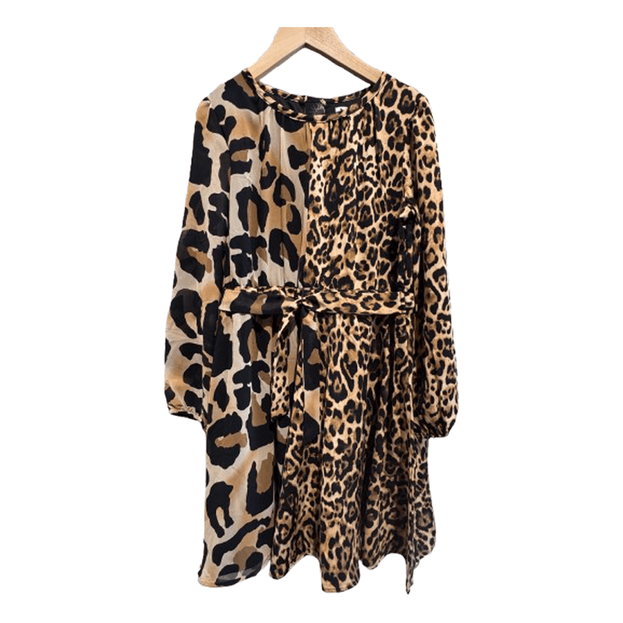 Mia Chiffon Dress - Leopard