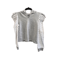 Mia Eyelet Hoodie - Heather