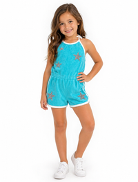 Mia Tery Romper Aqua