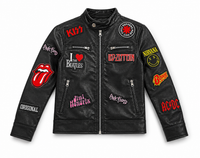Monkey Band Leather Jacket Black