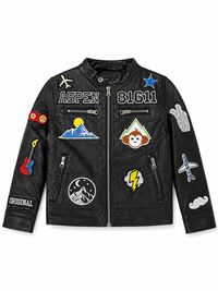 Monkey Patch Leather Jacket