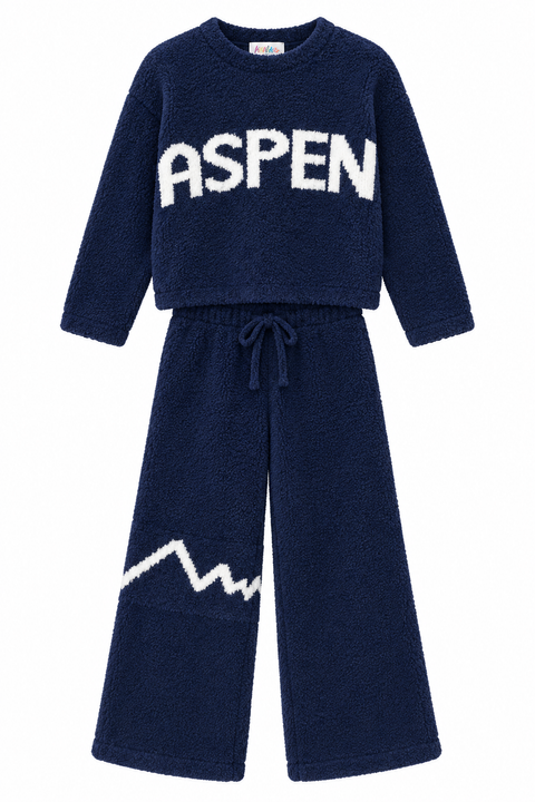 Monkeys Aspen Fuzzy set  Navy/White