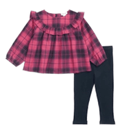 Pretty Legging Set Plaid - Red & Blue