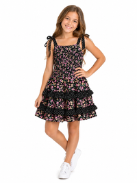 Patio Dress Floral Black Multi