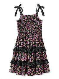 Patio Dress Floral Black Multi