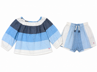 Pink Chicken Top/Short Ocean Stripe