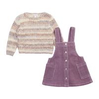 Rae Sweater Cord Dress Set - Lilac