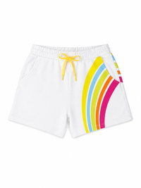 Rainbow Print Short White