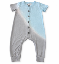 S/S Button Romper Blue