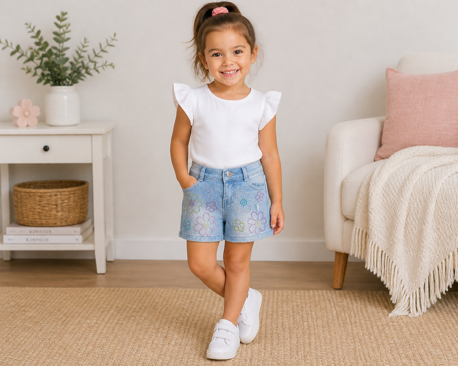 Sequin Short Denim