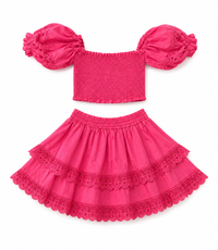 Simone Skirt Set Coral