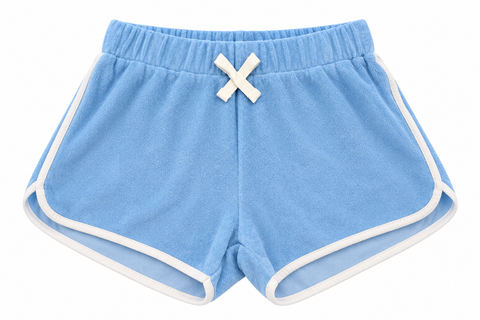 terry drawstring shorts - blue