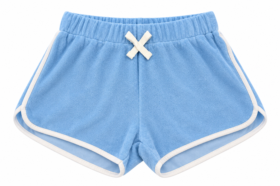 terry drawstring shorts - blue