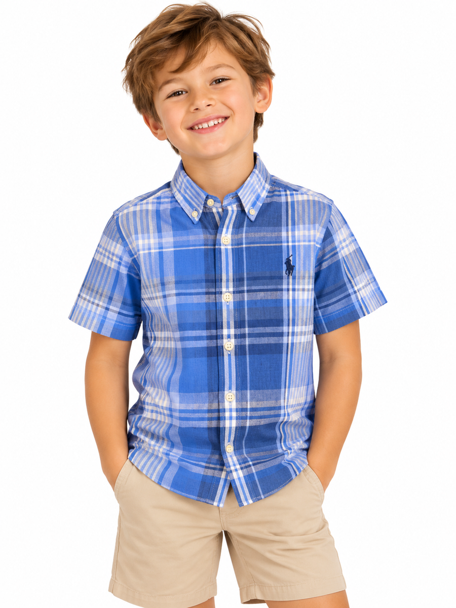 Polo blue multi shirt blue