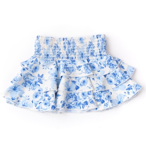 Smocked Ruffle Skirt - Hibiscus