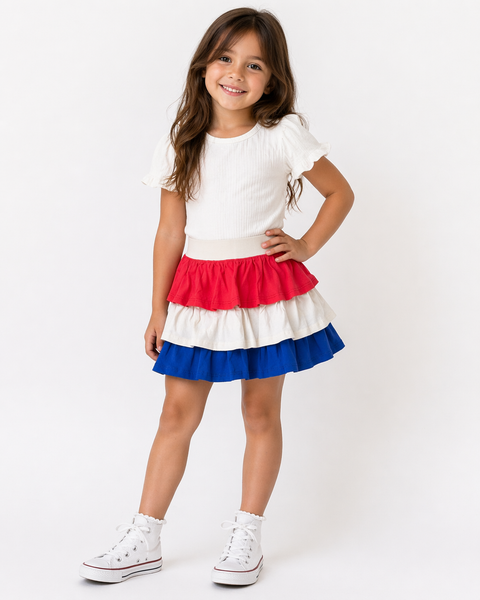 Sol Skirt Colorblock Ecru