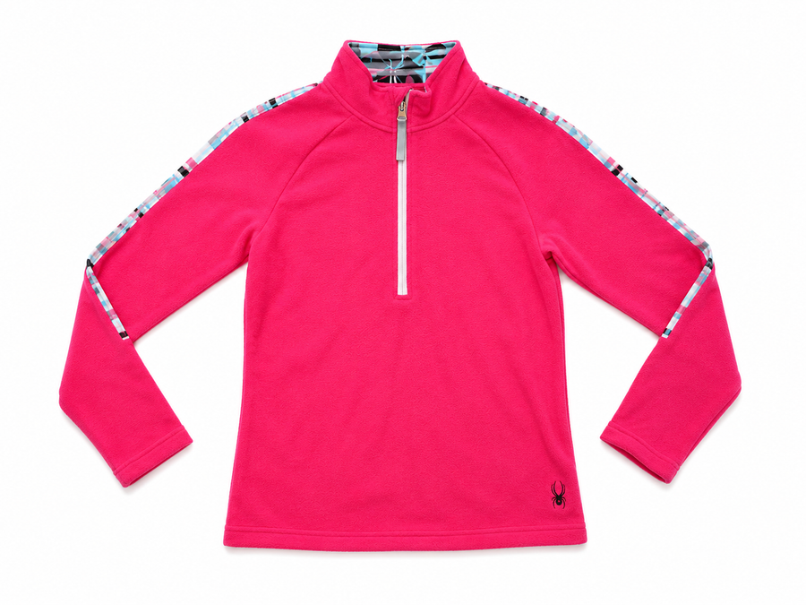 Spyder Speed Fleece Zip T- Neck Cerise Big Girl