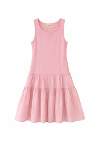 Tenly Mixed Media Drop Waist Pink