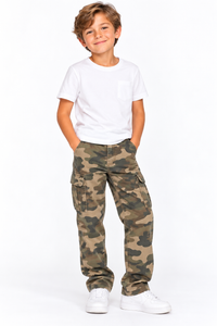 Zeke Toddler wide leg camo cargo