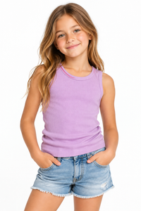 LAVENDER STITCH TANK DEEP LAVENDER