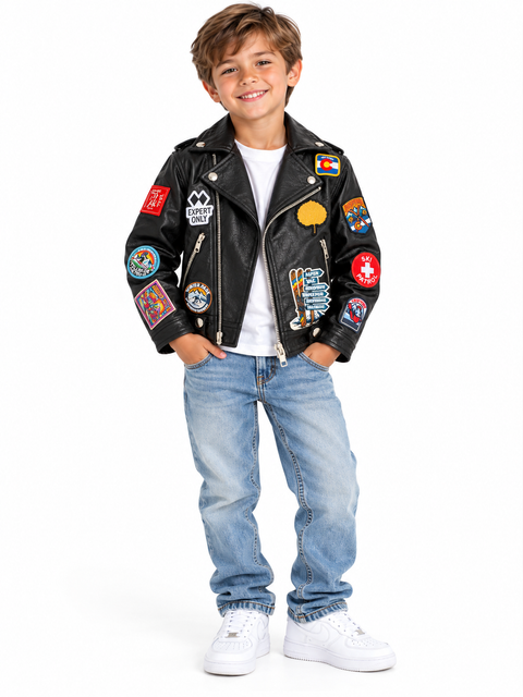 Monkey Leather Ski Patch Black