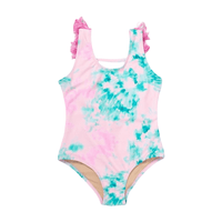 Fringe Back 1pc Preppy Tie Dye Multi