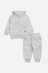 CHECKERBLOCK HOODIE SET LT HTHR GREY