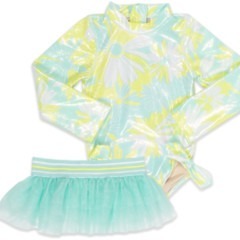 Shimmer Long Sleeve 1pc with Tutu Mod Daisy Mint