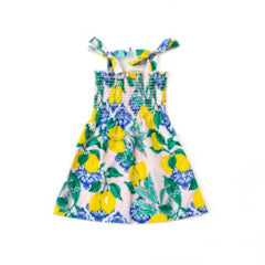 dress - cotton tie top - santorini citrus multi