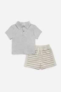 Beach Day Polo Set Heather Grey